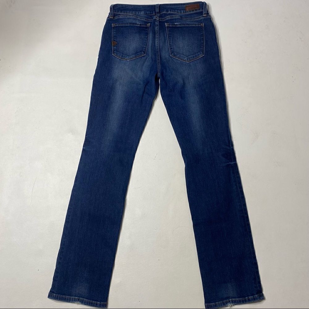 Jacob Davis | Factory Distressed Denim Mid Rose Straight Leg Jeans - Picture 6 of 7